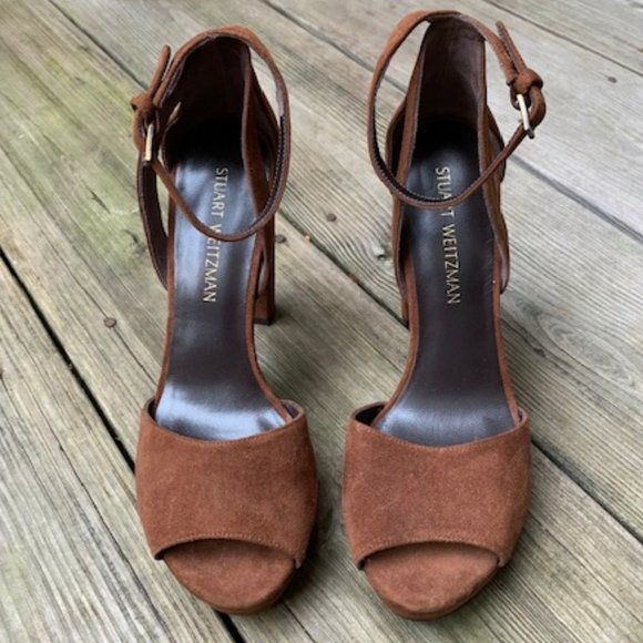Never Worn! 🎉HP🎉Stuart Weitzman Hijinx Suede Platform Sandal - Picture 2 of 16